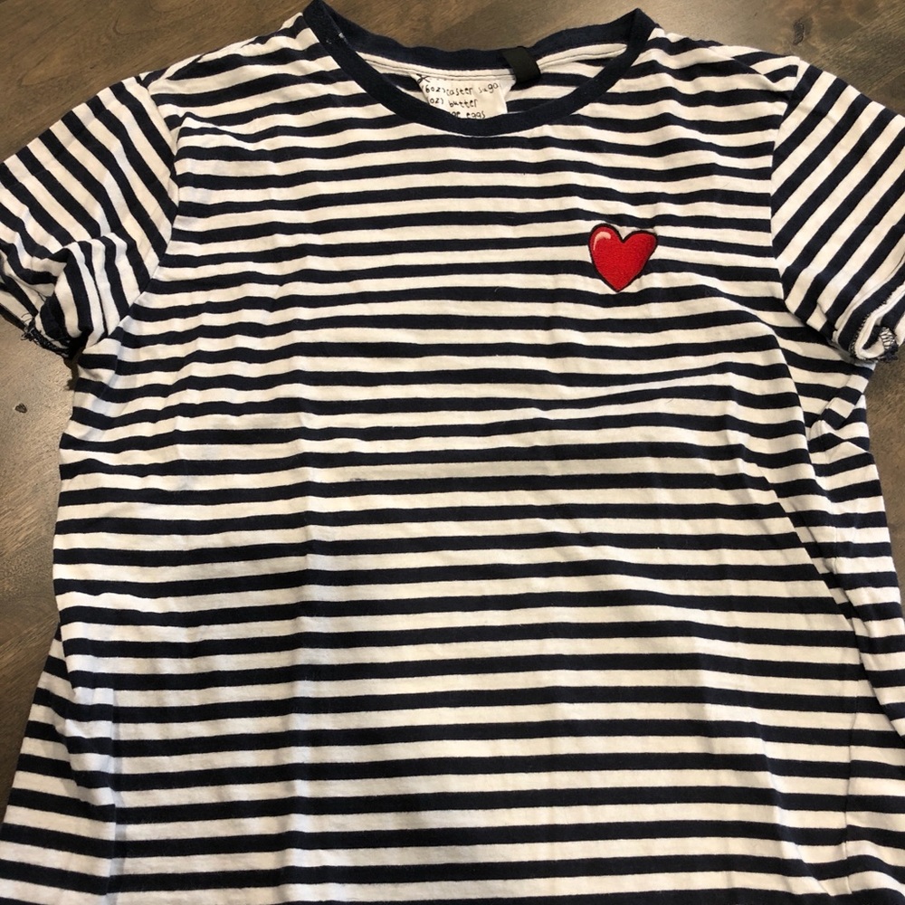 2 for $20!! Topshop striped heart tee